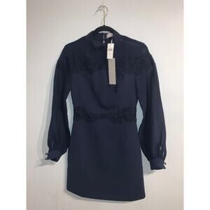 NWT Anthropologie Keepsake The Label Long-Sleeve Floral Navy Dress XS